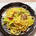 HM0335TMGO's cooksnap of when they made サバ缶とキャベツのペペロンチーノ☆.