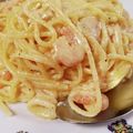 クック0UB95P☆'s cooksnap of when they made 【海老のクリームパスタ】ワンパンで簡単♪.