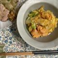 nok♡'s cooksnap of when they made ＊鮭と春キャベツのオーロラソース炒め＊.