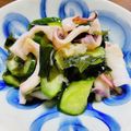 kinniko's cooksnap of when they made 懐かしい味*簡単いかとわかめの酢味噌和え.