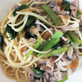 まい0202's cooksnap of when they made 小松菜と豚肉の和風パスタ.