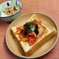 島子☆'s cooksnap of when they made おひとりさまパンがサクサクキムチトースト.