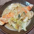 tontonママyu's cooksnap of when they made フライパンで♪鮭のちゃんちゃん焼き.