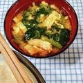 在宅勤務のおじさん's cooksnap of when they made ほうれん草と卵と油揚げの味噌汁.