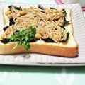 ぱふ's cooksnap of when they made “なめ茸味付け海苔オープントースト”.