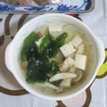 mmameco's cooksnap of when they made きのことわかめの中華スープ.