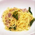 みやこ401's cooksnap of when they made ランチ、夕飯に。菜の花とベーコンのパスタ.