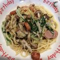 クックIPENHC☆'s cooksnap of when they made シロさんのきのこツナカブの葉の和風パスタ.