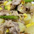猫太朗さん's cooksnap of when they made 新じゃがとアスパラガスのみそ炒め.