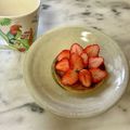 ナピト's cooksnap of when they made 苺のトーストでほっこり～.(＊ˆ﹀ˆ＊).