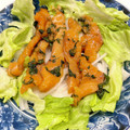 悠LOVE航's cooksnap of when they made サーモンと大葉の和え物.