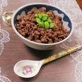 クックHG9V8Y☆'s cooksnap of when they made 牛ひき肉で3色丼.