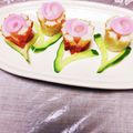 めみたん☆'s cooksnap of when they made 竹輪と かまぼこ 可愛いお花 飾り切り.