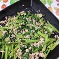 おはなすき's cooksnap of when they made 小松菜と豚ひき肉のオイスターソース炒め.
