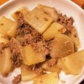もゆずん's cooksnap of when they made 大根の煮物～ひき肉あんかけ添え～.