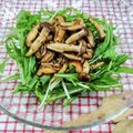在宅勤務のおじさん's cooksnap of when they made ＊水菜の簡単きのこドレッシングサラダ＊.