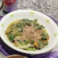 もぐらや00's cooksnap of when they made 鶏肉とほうれん草炒め.
