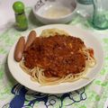クックMEV2SX☆'s cooksnap of when they made ごろっとひき肉のミートソースパスタ.