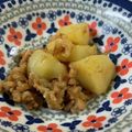 acquastone's cooksnap of when they made 定番ソース味★ジャガイモの鶏そぼろ煮.