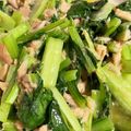 八条ニコリ's cooksnap of when they made 材料3つ！水菜とツナの味噌炒め.