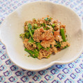 バカリャウ's cooksnap of when they made 菜の花とサーモンの白和え.