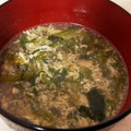 チェリチョコ's cooksnap of when they made わさび菜と卵のお味噌汁.