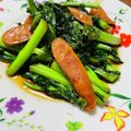 kinniko's cooksnap of when they made 5分で完成★アスパラ菜とベーコンの炒め煮.