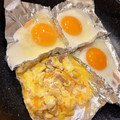 悠LOVE航's cooksnap of when they made アルミホイルで⭐️目玉焼きの仕切り.