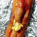 xyzクック's cooksnap of when they made エバラ黄金の味で作るホットドッグ.