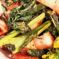 楽しい家暮らし's cooksnap of when they made のらぼう菜とベーコンの炒め物☆.