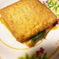 kaogege's cooksnap of when they made 厚揚げの大葉チーズ焼き.