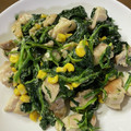 こはるママ♡'s cooksnap of when they made 鶏もも肉とほうれん草のチーズ炒め☆.