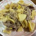 あっちゃんママ's cooksnap of when they made 豚肉たけのこ糸こんにゃくの炒め煮★味噌味.