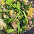 トコタン's cooksnap of when they made ターサイと豚バラのオイスターソース炒め.