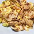 まりっコぐらし's cooksnap of when they made 焼肉のタレで簡単豚肉と長ネギ卵の炒め物.