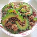 きらり流れ星's cooksnap of when they made ゴーヤとひき肉のピリ辛味噌炒め.