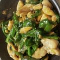 ☆ミルミル's cooksnap of when they made 葉玉ねぎとササミの炒め物（柚子胡椒味）.