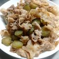 ひんべえ's cooksnap of when they made きゅうりのピクルスと豚肉で炒め物☆.