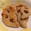 ONE★MAYU★'s cooksnap of when they made 食べなきゃ損！カリッカリ★れんこん唐揚げ.