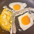 悠LOVE航's cooksnap of when they made アルミホイルで⭐️目玉焼きの仕切り.