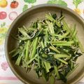 おはなすき's cooksnap of when they made カブの葉とじゃこのおひたし.