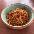 卯月のうさぎ２０１４'s cooksnap of when they made 韓国風きんぴらごぼう.