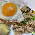 moripu's cooksnap of when they made なすとタケノコのガパオライス.