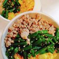 Kありす's cooksnap of when they made 三色そぼろ丼(インゲンver.).