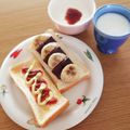 ﾋﾟﾛﾐ♡'s cooksnap of when they made 幸せ感じる♡チョコバナナ トースト～♬*.