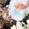 クックI142E0☆'s cooksnap of when they made 鶏ひき肉となすの甘辛☆温たま丼.