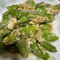 クックVIRD3V☆'s cooksnap of when they made 定番の味【さやえんどうの卵とじ】.