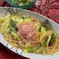 rynbaskets's cooksnap of when they made キャベツとアスパラの白だしスープパスタ.