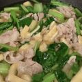 chou*'s cooksnap of when they made 小松菜と豚肉の煮びたし♡.