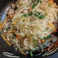 reitry's cooksnap of when they made 春菊と豚ひき肉の簡単チャプチェ.